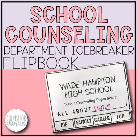 School Counseling Department Ice Breaker Flipbook Beginning of the Year Activity