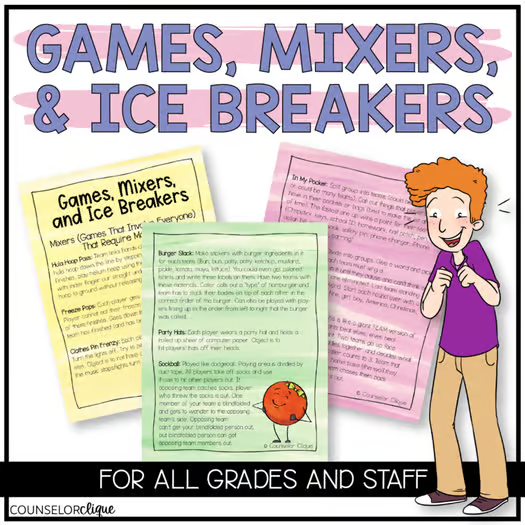 Games, Mixers, and Ice Breakers Pack for School Counselors