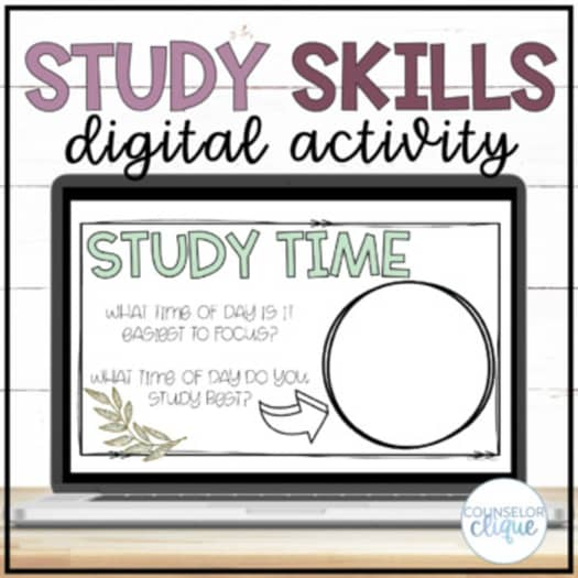 Study Skills Digital School Counseling Activity