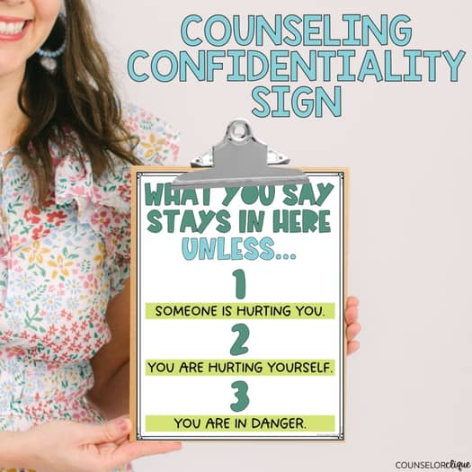 School Counseling Confidentiality Sign FREEBIE!