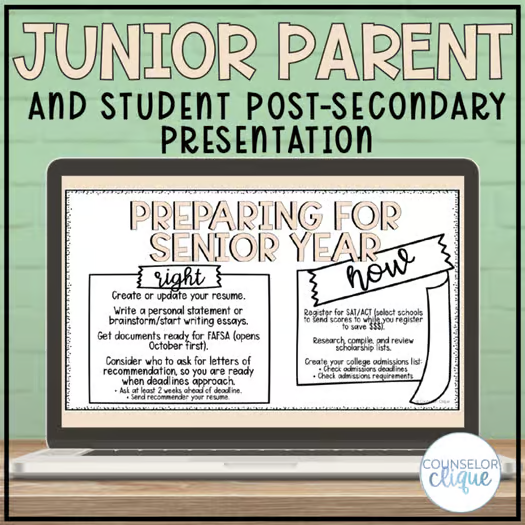 Junior Post-Secondary Planning Presentation for Parents and Students