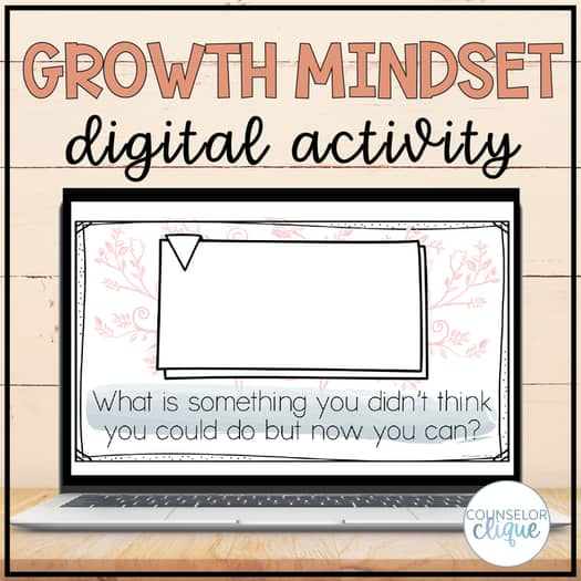 Growth Mindset Digital School Counseling Activity