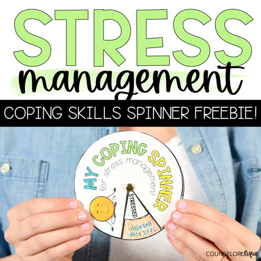 Stress Management Coping Skills Spinner FREEBIE!