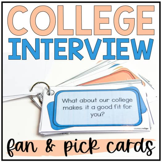 College Interview Fan and Pick Cards for High School Students